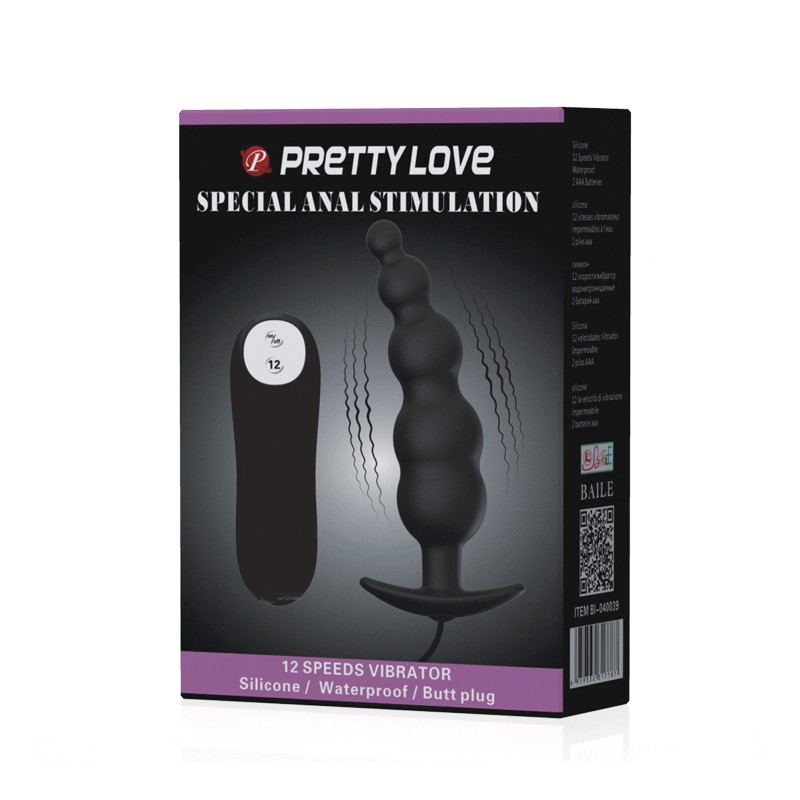 plug anal 12 vibrations noir