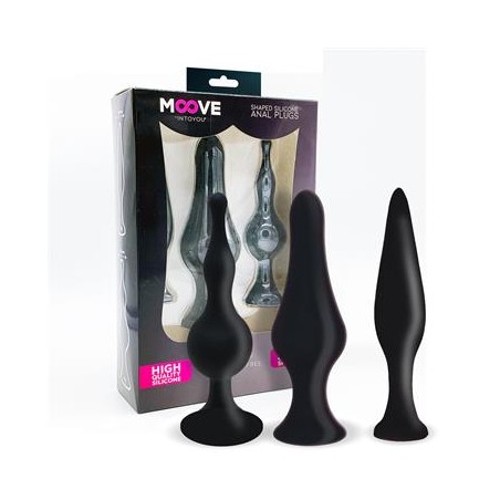 Set 3 Plugs Anal Silicone Noir