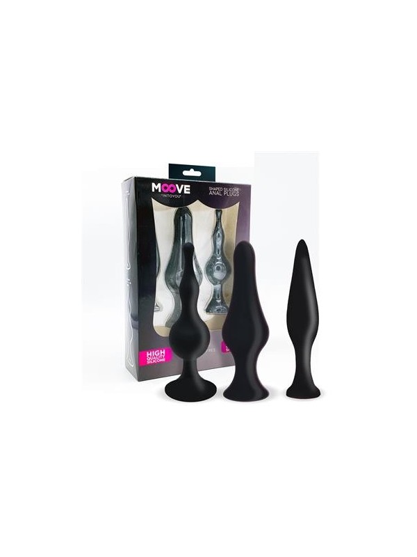 Set 3 Plugs Anal Silicone Noir
