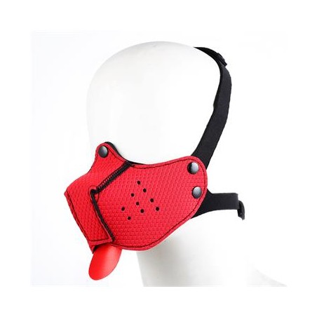 Muselière Néoprène Amovible Ajustable Chien Rouge