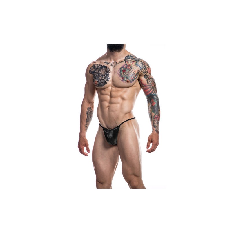 cut4men - string en cuir noir provocateur m