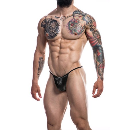 cut4men - string en cuir noir provocateur m