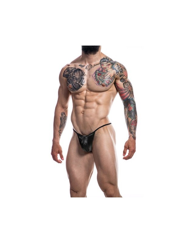 cut4men - string en cuir noir provocateur l