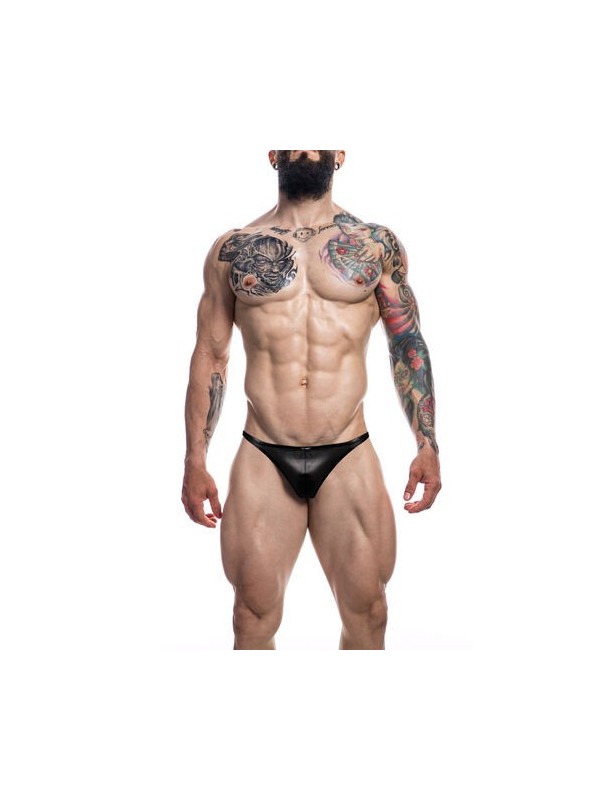 cut4men - slip brésilien cuir noir m