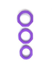 Ensemble de 3 anneaux de pénis en silicone violet