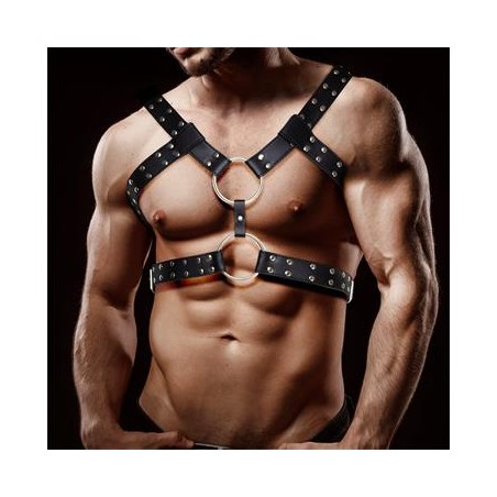 Aurum harnais poitrine homme cuir vegan