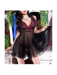 Nuisette Maisha - Noire et rose - Taille : XXL