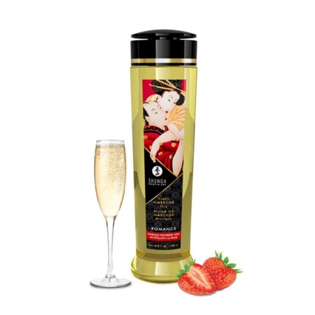 Huile de massage érotique 250ml vin petill fraise