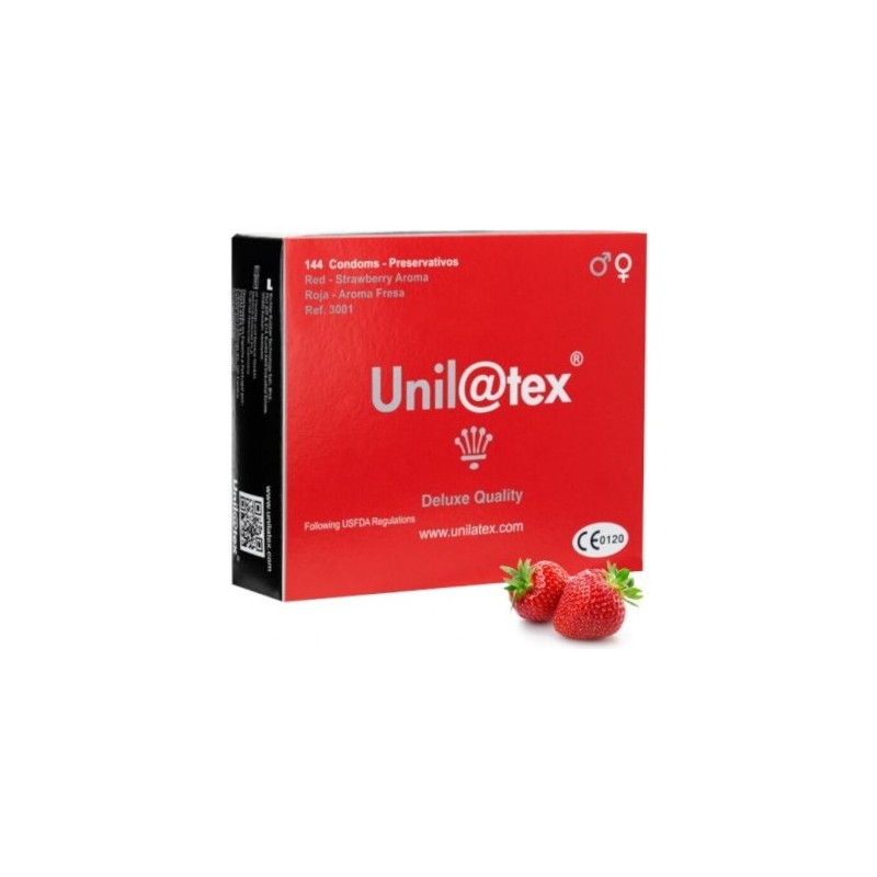 unilatex fraise preservatifs 144uds