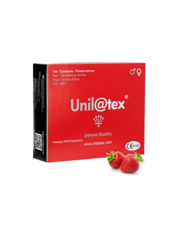 unilatex fraise preservatifs 144uds