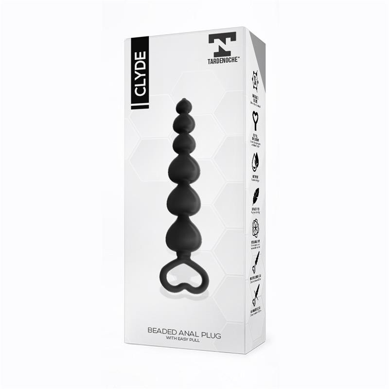 Chaine boules anales clyde en silicone noir