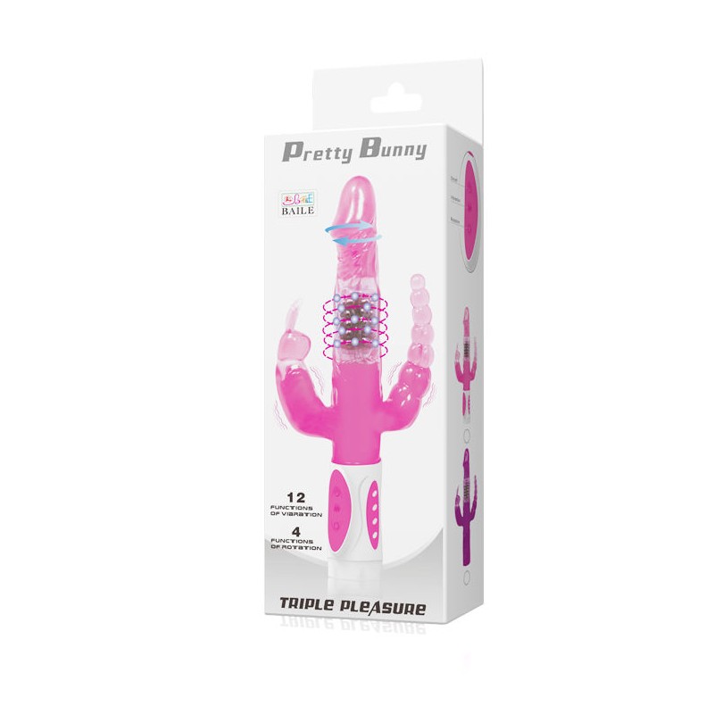 vibromasseur bunny triple avec rotation baile