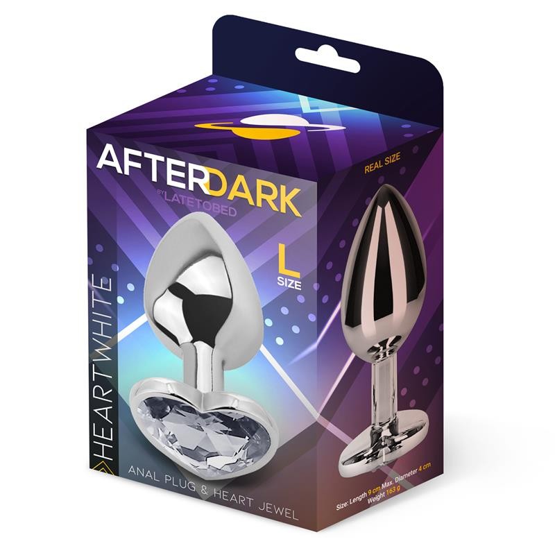 Plug metal coeur heart white T:L Afterdark