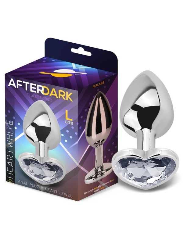 Plug metal coeur heart white T:L Afterdark