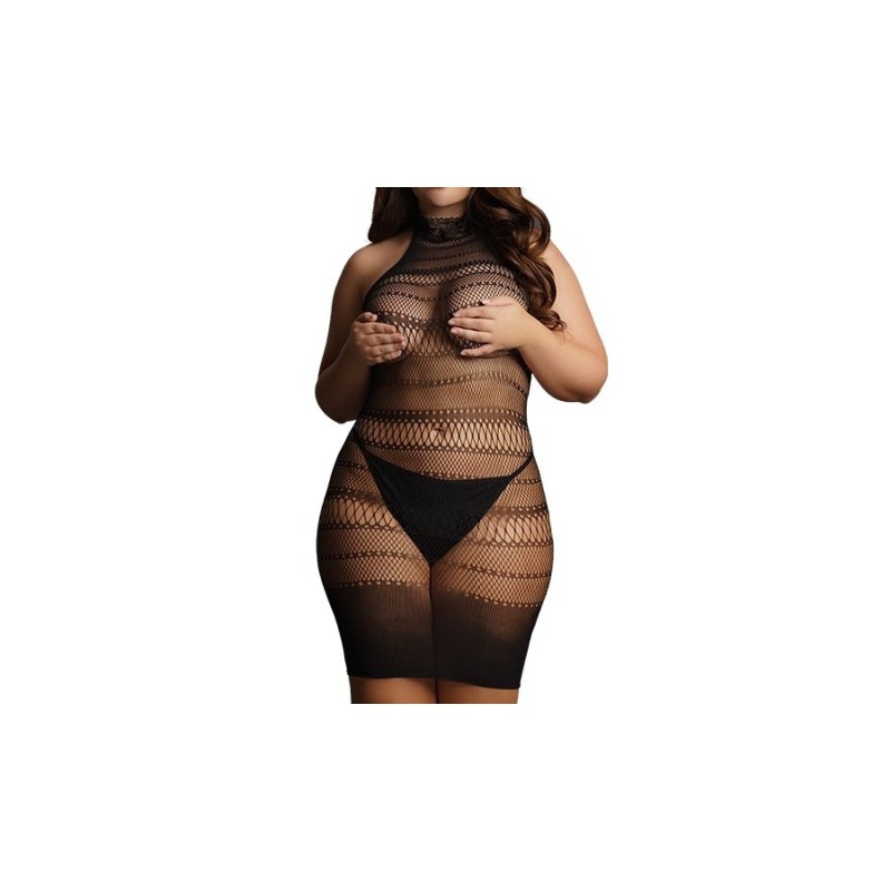 Robe sexy Grande Taille HIGH LACE Noire XXL-5XL