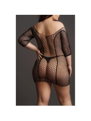 Robe Grande Taille DUO NET SLEEVED - Noir XXL-5XL