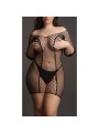 Robe Grande Taille DUO NET SLEEVED - Noir XXL-5XL