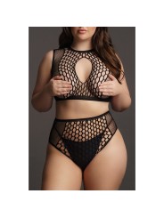 Ensemble résille Grande Taille Alya - Noir XL-4XL