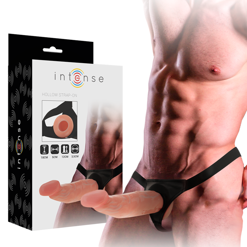 intense - harnais creux avec gode 18 x 3,5 cm