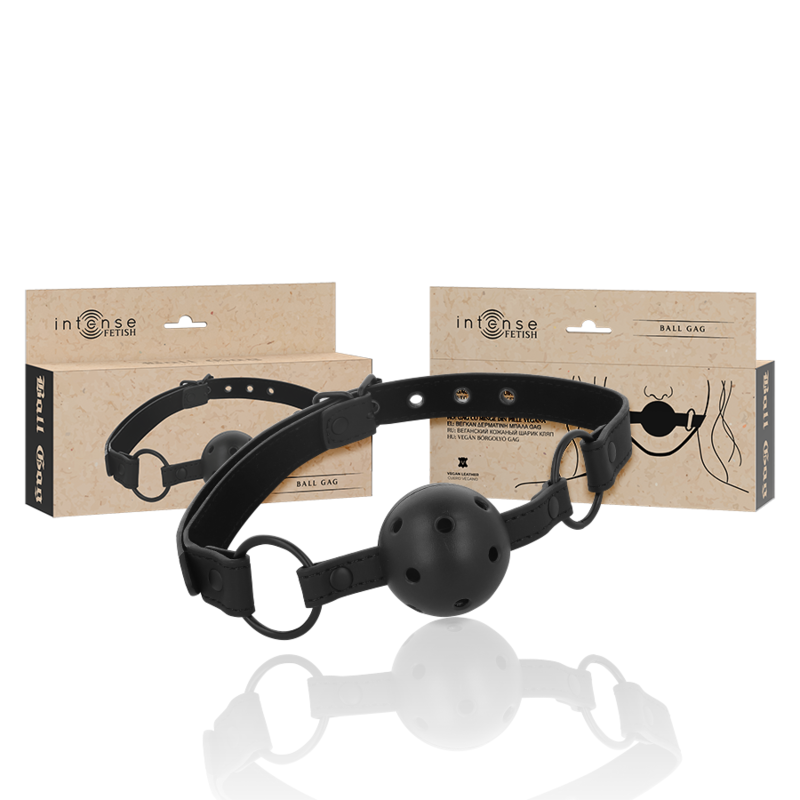 fetish intense - baillon perforé en cuir vegan