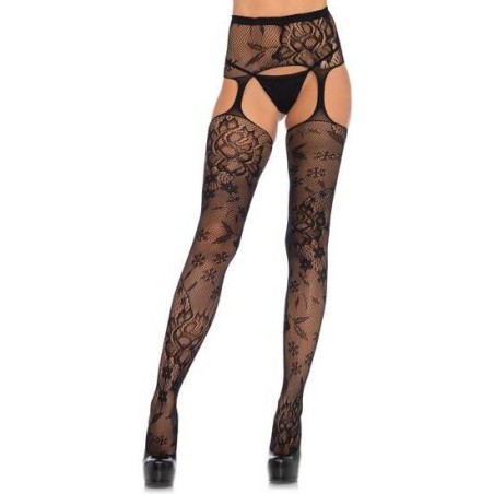 bas guêpière large une pièce fantaisie noir N1