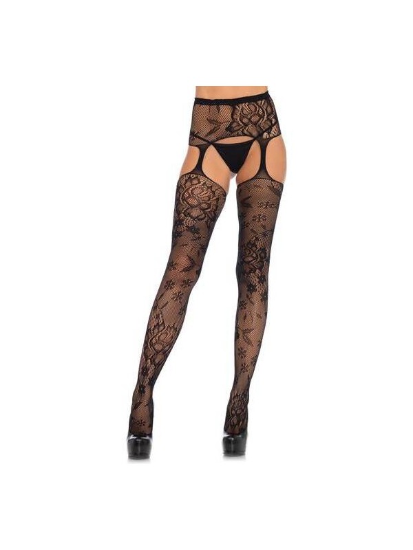 bas guêpière large une pièce fantaisie noir N1