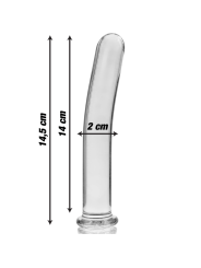 série nebula - modèle 8 gode borosilicate 14,5 x 2 cm transparent