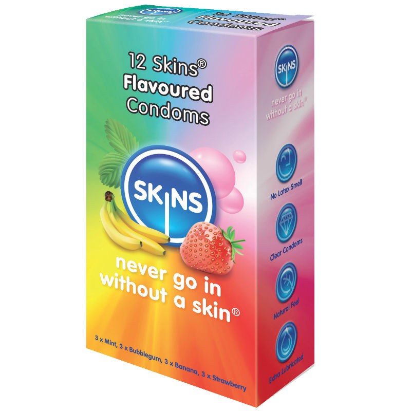 skins - preservatifs diverses saveurs 12 unités