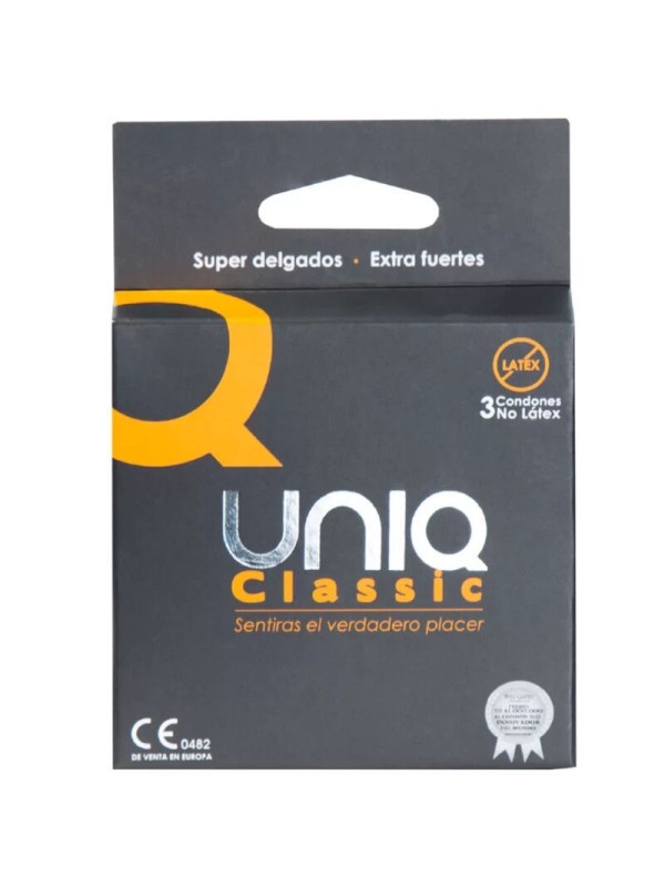 uniq - préservatifs classiques sans latex 3 unités