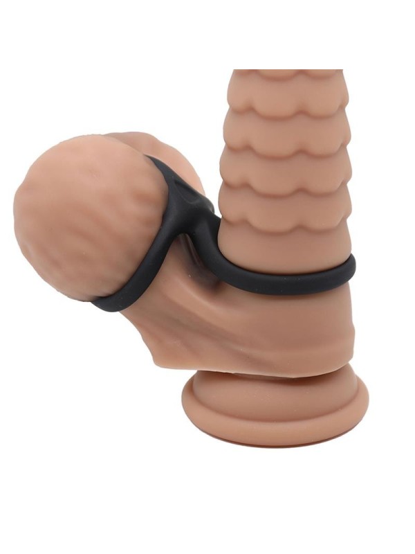 Anneau flexible pour pénis et testicules en silicone liquide triple