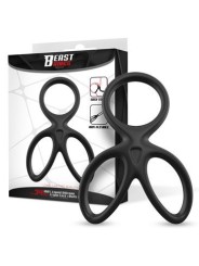 Anneau flexible pour pénis et testicules en silicone liquide triple