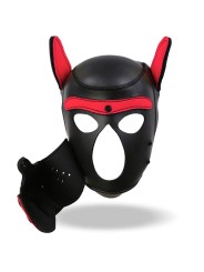 Hound Masque pour chien en néoprène Muselière amovible Noir/Rouge Taille unique