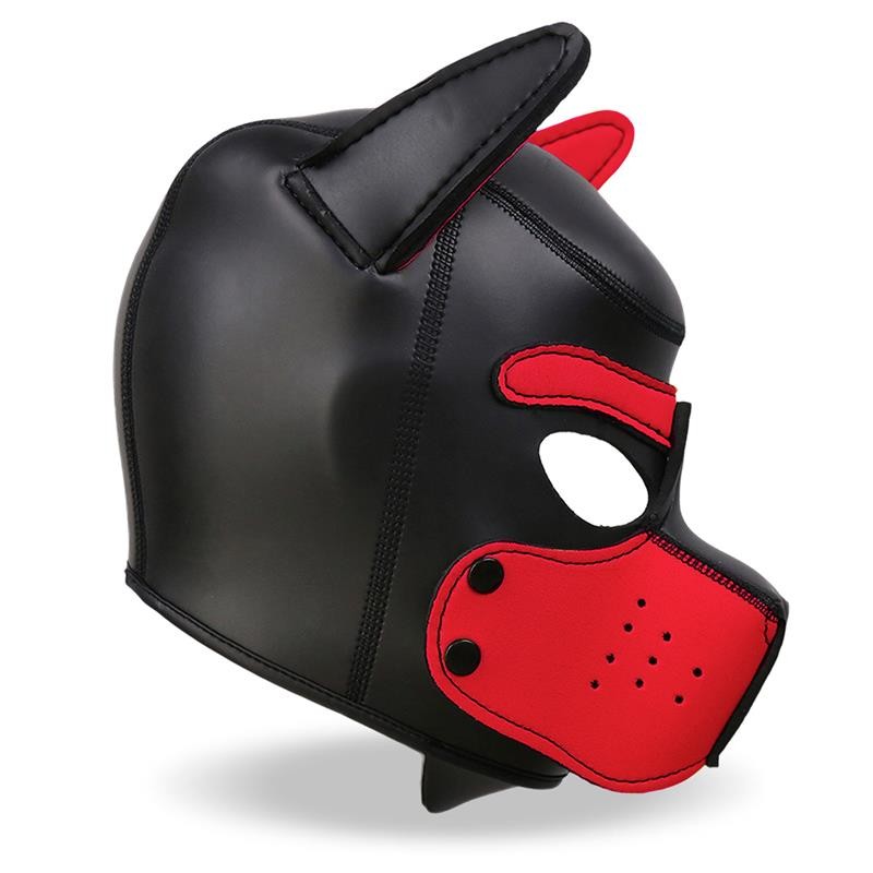 Hound Masque pour chien en néoprène Muselière amovible Noir/Rouge Taille unique