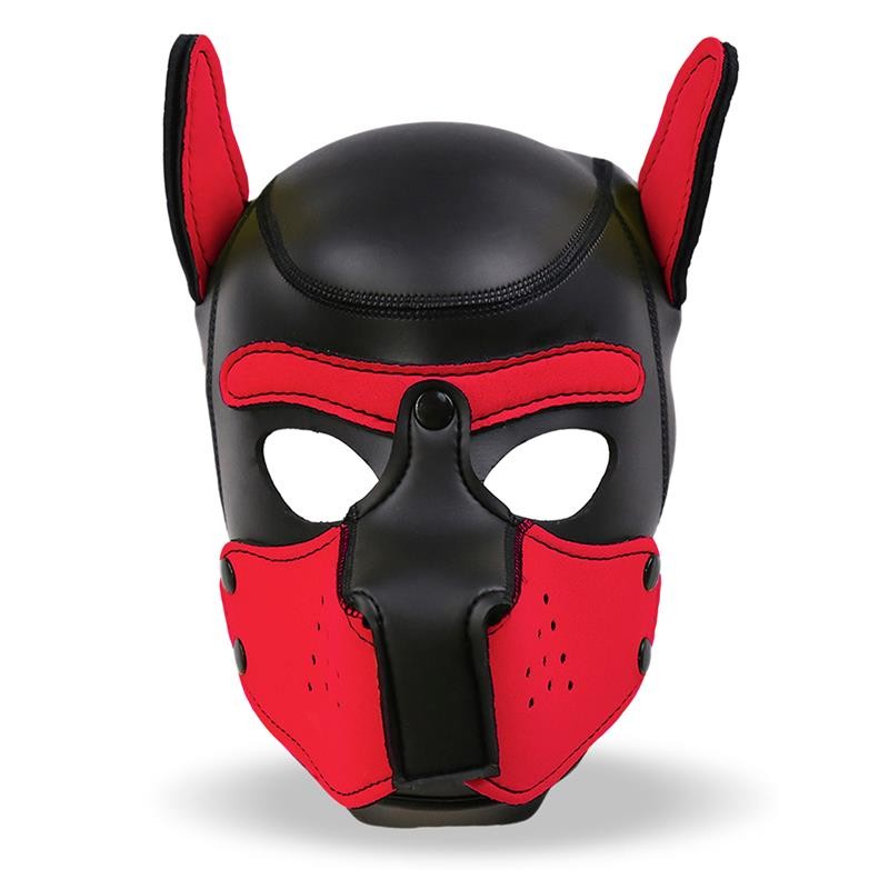 Hound Masque pour chien en néoprène Muselière amovible Noir/Rouge Taille unique