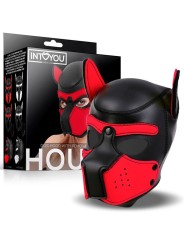 Hound Masque pour chien en néoprène Muselière amovible Noir/Rouge Taille unique