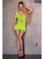 Chilirose Mini-robe double face Vert fluo 4671 S/M