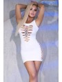 Mini robe blanche avec ouvertures sur les côtés et dans le dos. -T: S/M