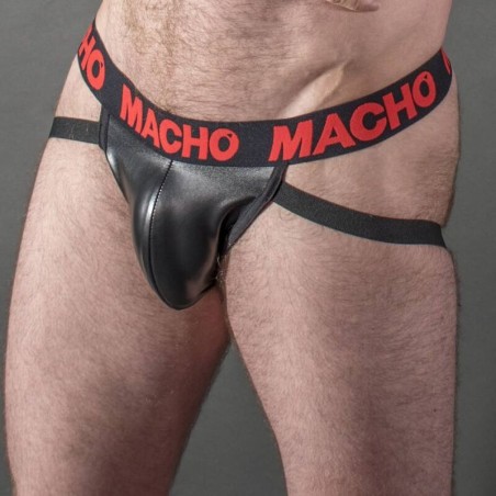 macho - mx25rc jock cuir rouge m