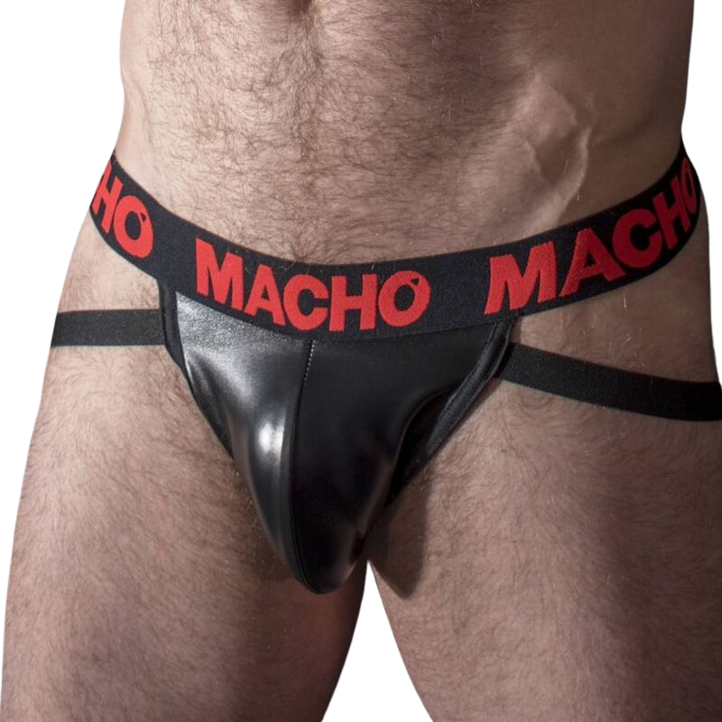 macho - mx25rc jock cuir rouge m