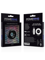 powering - anneau pénis super flexible et résistant 3,5cm noir