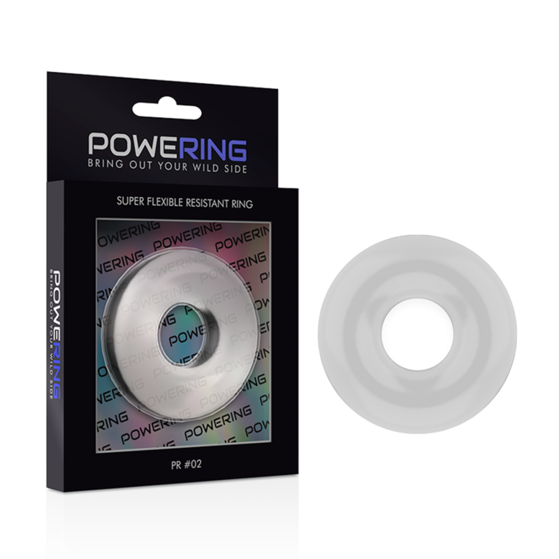powering - anneau pénis super flexible et résistant 4,5cm clair