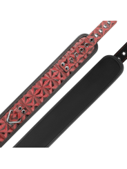 begme - collier en cuir végan édition rouge avec doublure en néoprène