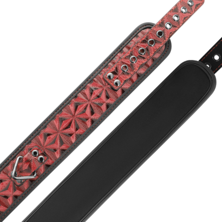 begme - collier en cuir végan édition rouge avec doublure en néoprène
