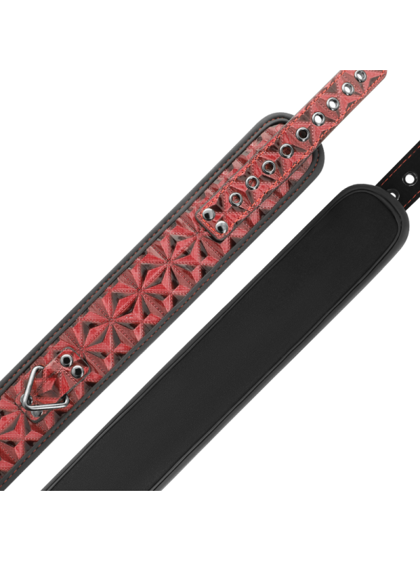 begme - collier en cuir végan édition rouge avec doublure en néoprène