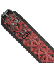 begme - collier en cuir végan édition rouge avec doublure en néoprène