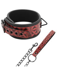 begme - collier en cuir végan édition rouge avec doublure en néoprène