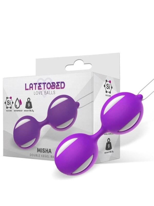Boule de Kegel double en silicone Misha violet