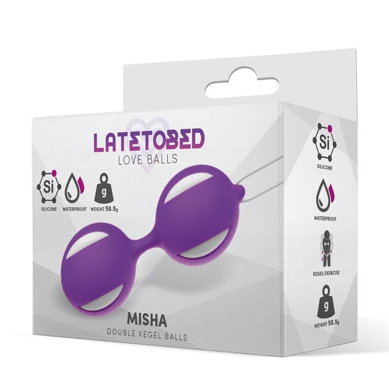 Boule de Kegel double en silicone Misha violet