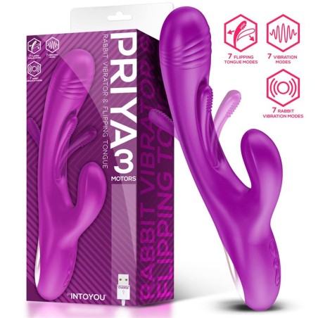 Vibro rabbit langue vaginale Priya