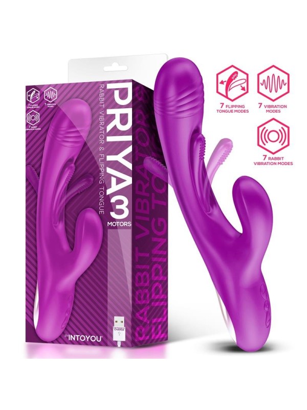 Vibro rabbit langue vaginale Priya